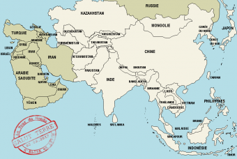 Carte du continent asiatique