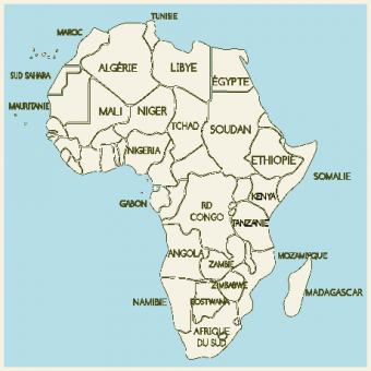 Carte du continent africain